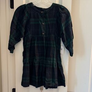 Old Navy Plaid Button Down Dress - Green and Black